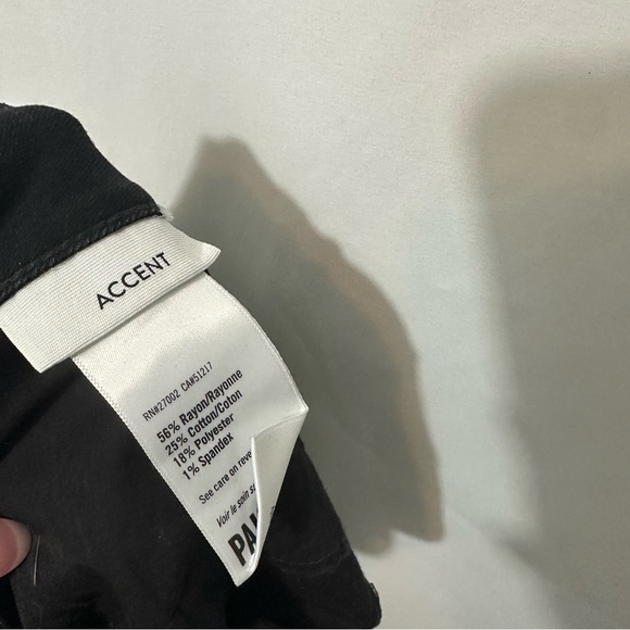 PAIGE Accent High Rise Straight Leg Luxe Coated Jeans in Black Fog - Picture 11 of 12